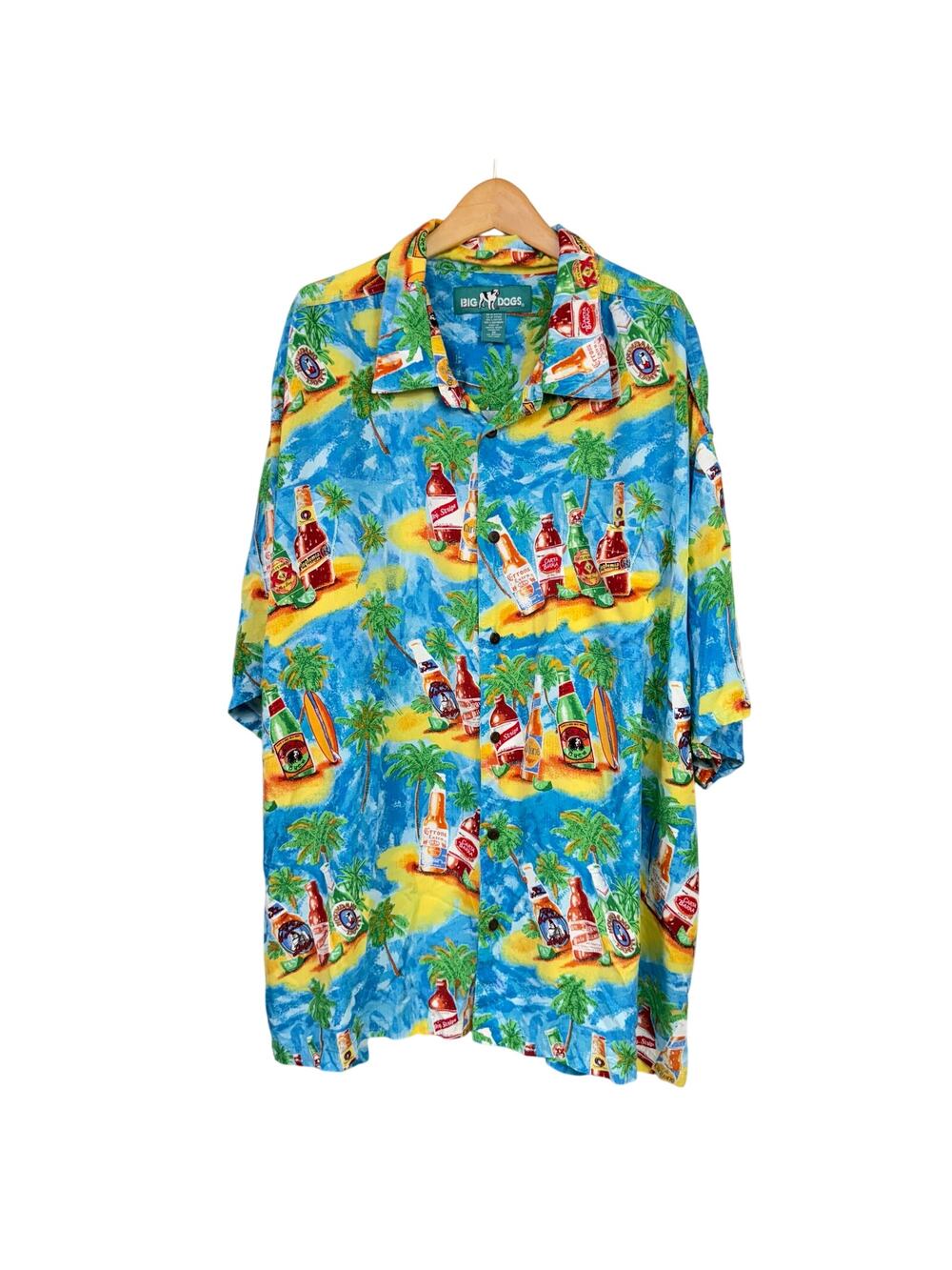 Big Dogs 3X Hawaiian Shirt Short Sleeve Button Down Beer Beach Vacation Party